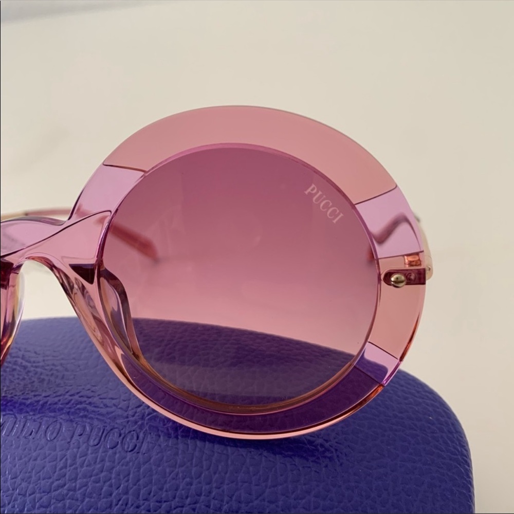 Emilio Pucci Pink Round Oversized Sunglasses - Picture 7 of 14